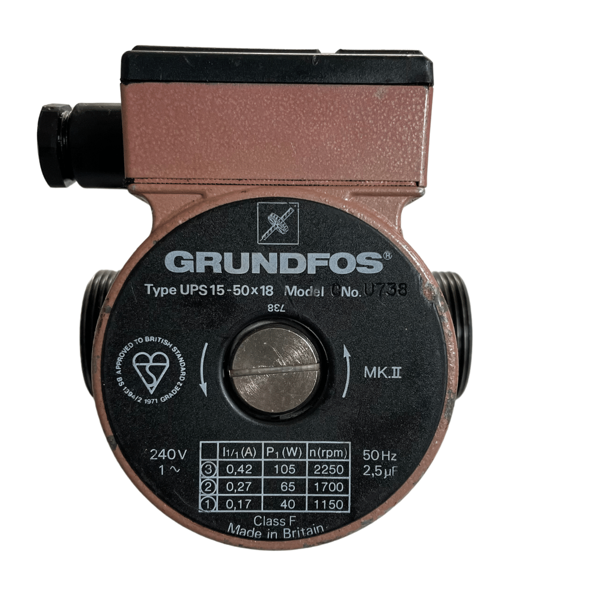 Grundfos UPS 15-50 Selectric U738 domestic heating circulator pump