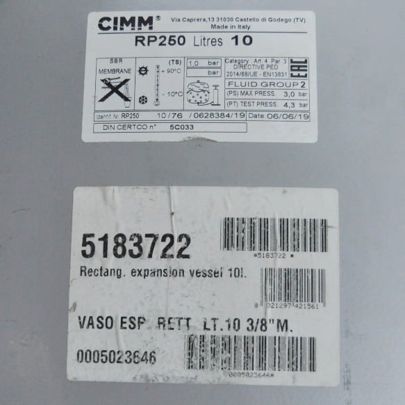 Sime Murelle Expansion Vessel 10L 5183722 Main Details